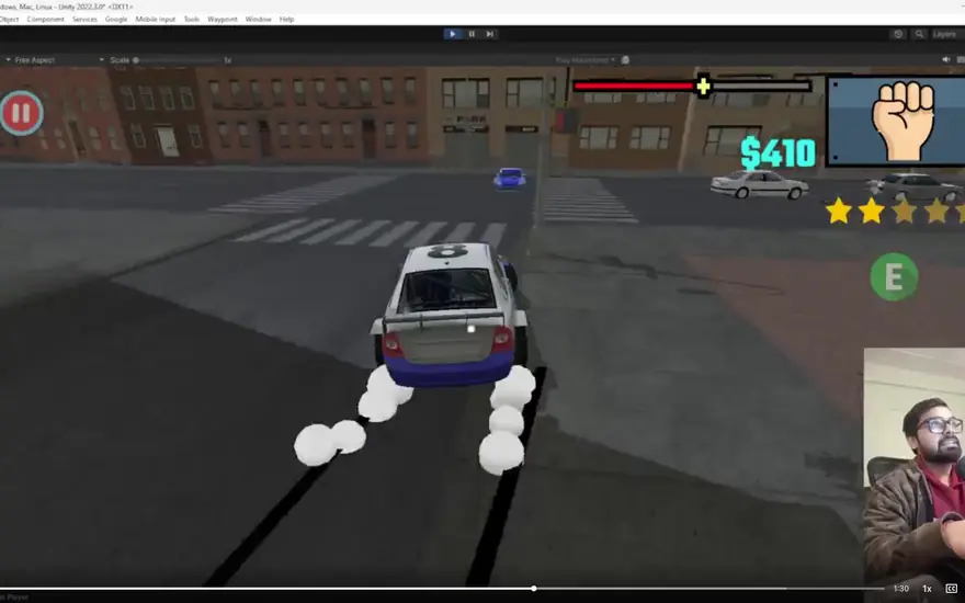 Unity game development, screen 4 of 4